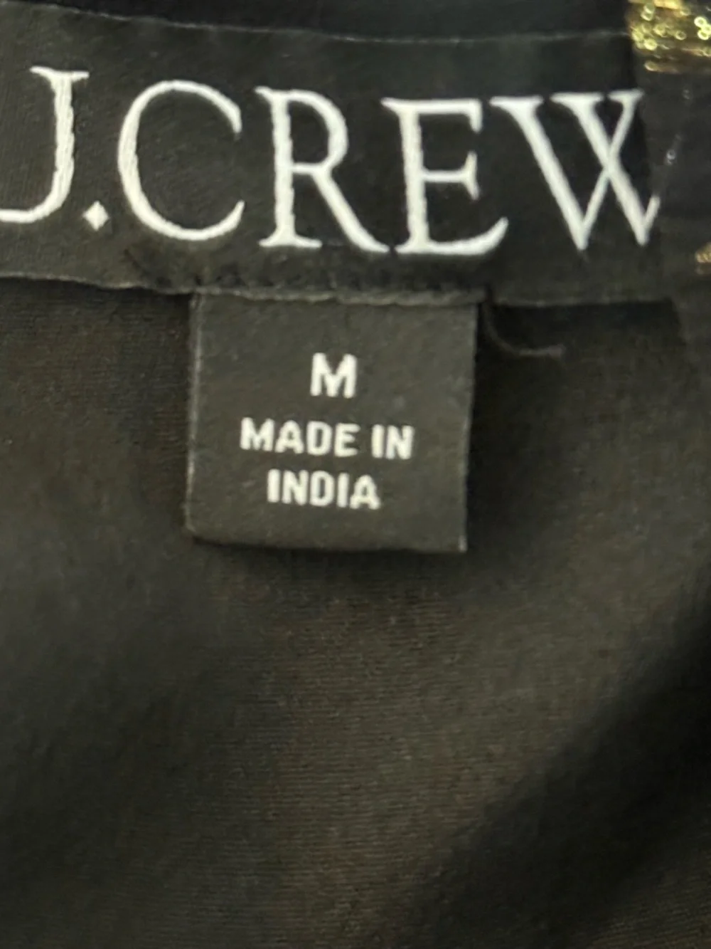 J. Crew Black Gold Dot Sheer Sleeve Blouse Size Medium - Picture 8 of 10